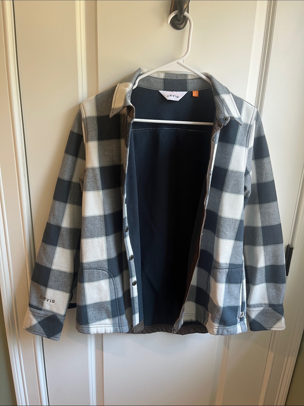 Orvis Womens Tetons Flannel & Fleece Button-Front Jacket - Midnight Navy - Small - Picture 5 of 6